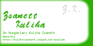 zsanett kuliha business card